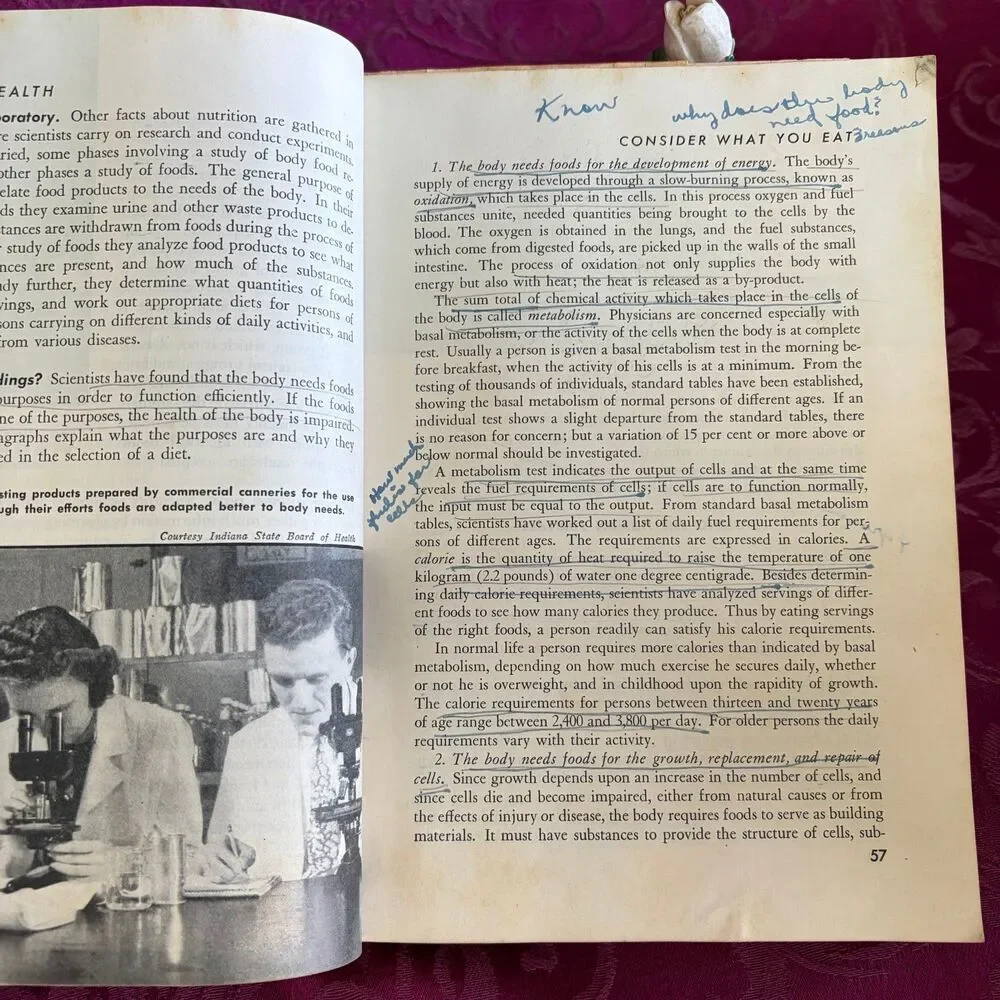 1945 Life and Health by Wilson, Bracken and Almack, Vintage School Book